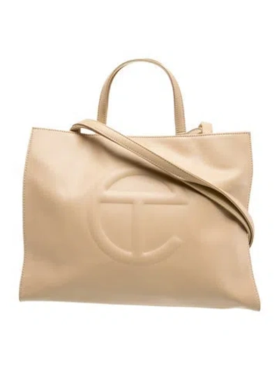 Pre-owned Telfar Vegan Leather Shoulder Bag In Neutral