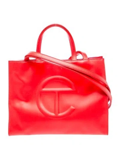 Pre-owned Telfar Vegan Leather Shoulder Bag In Red