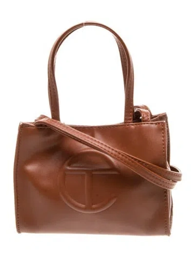 Pre-owned Telfar Vegan Leather Shoulder Bag Small In Brown