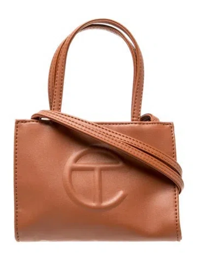Pre-owned Telfar Vegan Leather Shoulder Bag Small In Brown