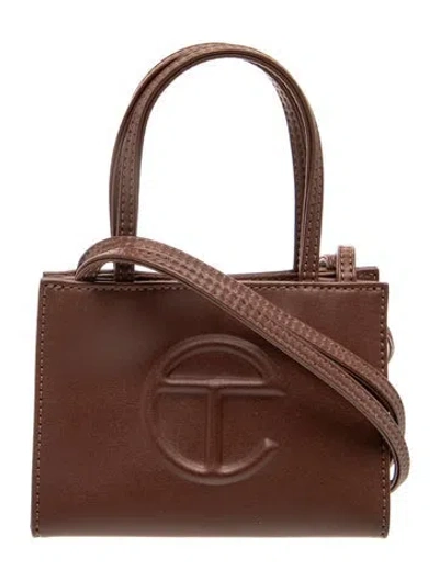 Pre-owned Telfar Vegan Leather Shoulder Bag Small In Brown