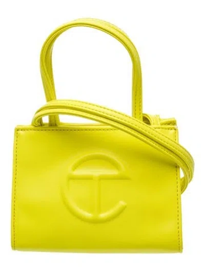 Pre-owned Telfar Vegan Leather Shoulder Bag Small In Yellow