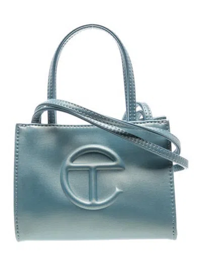 Pre-owned Telfar Vegan Leather Small Blue Ray Shopping Bag Small