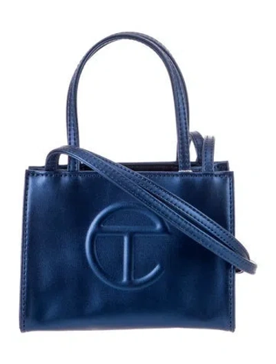 Pre-owned Telfar Vegan Leather Small Cobalt Shopping Bag Small