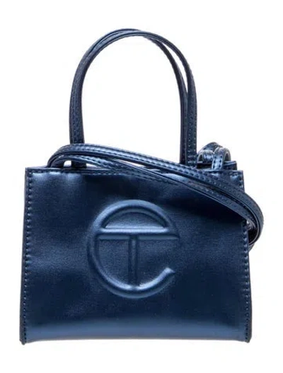 Pre-owned Telfar Vegan Leather Small Cobalt Shopping Bag Small In Blue