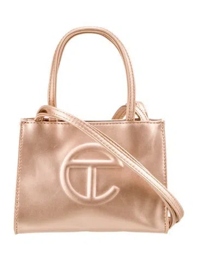Pre-owned Telfar Vegan Leather Small Copper Shopping Bag Small