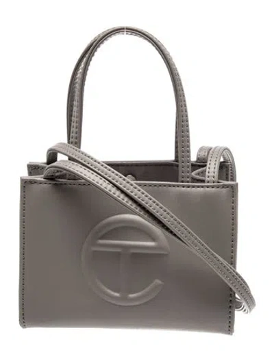 Pre-owned Telfar Vegan Leather Small Grey Shopping Bag Small