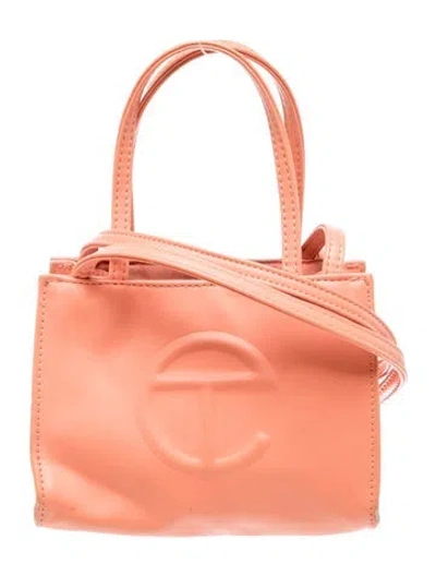 Pre-owned Telfar Vegan Leather Small Orange Shopping Bag Small