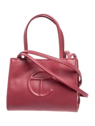 Pre-owned Telfar Vegan Leather Small Oxblood Shopping Bag Small In Red