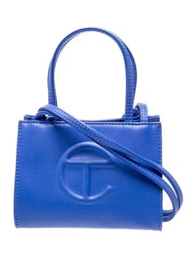 Pre-owned Telfar Vegan Leather Small Shopping Bag Small In Blue