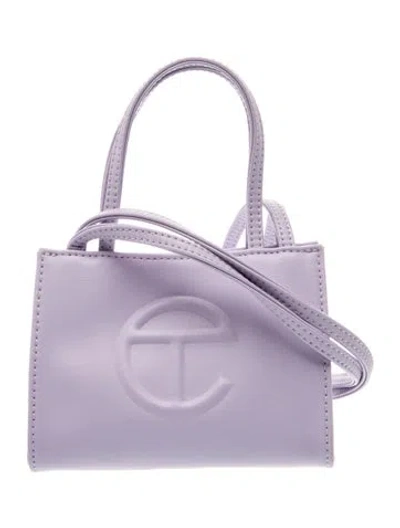 Pre-owned Telfar Vegan Leather Small Shopping Bag Small In Purple
