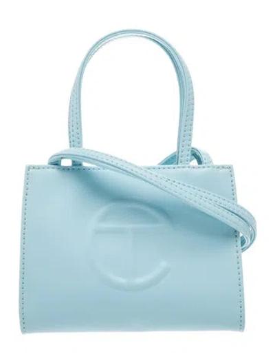 Pre-owned Telfar Vegan Leather Top Handle Bag In Blue