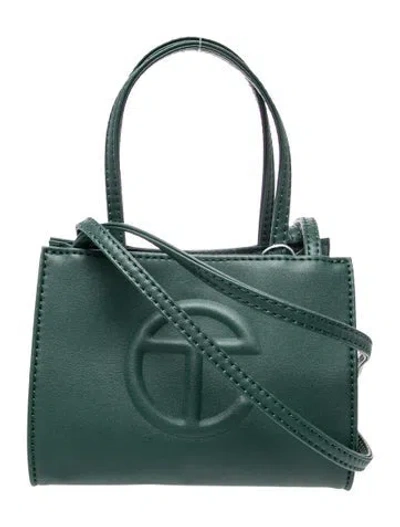 Pre-owned Telfar Vegan Leather Top Handle Bag In Blue