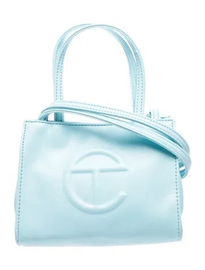 Pre-owned Telfar Vegan Leather Top Handle Bag In Blue