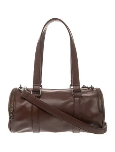 Pre-owned Telfar Vegan Leather Top Handle Bag In Brown