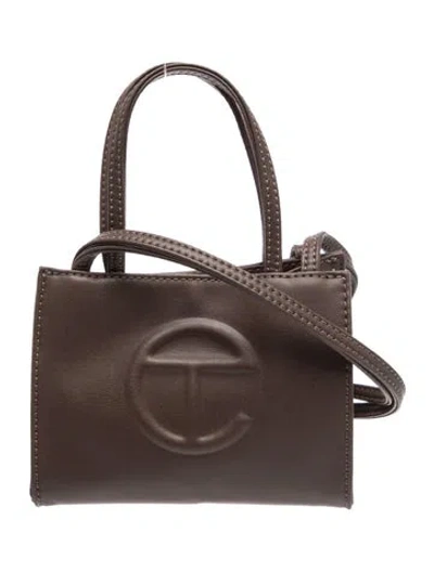 Pre-owned Telfar Vegan Leather Top Handle Bag In Brown