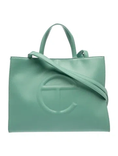Pre-owned Telfar Vegan Leather Top Handle Bag In Green