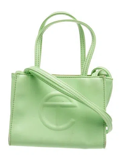 Pre-owned Telfar Vegan Leather Top Handle Bag In Green