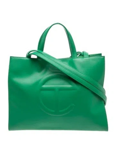 Pre-owned Telfar Vegan Leather Top Handle Bag Medium In Green