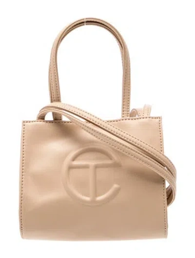 Pre-owned Telfar Vegan Leather Top Handle Bag In Neutral