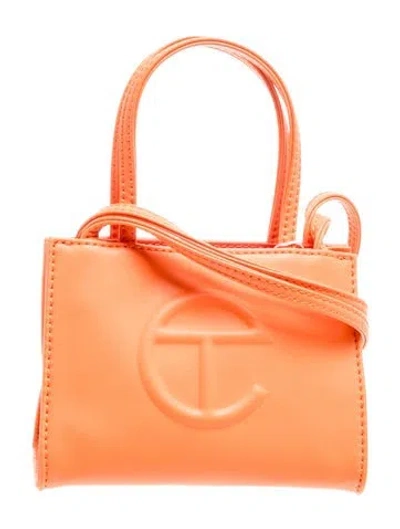 Pre-owned Telfar Vegan Leather Top Handle Bag In Orange