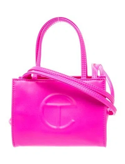 Pre-owned Telfar Vegan Leather Top Handle Bag In Pink