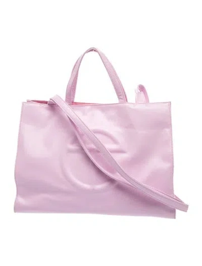 Pre-owned Telfar Vegan Leather Top Handle Bag In Pink