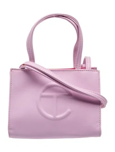 Pre-owned Telfar Vegan Leather Top Handle Bag In Pink