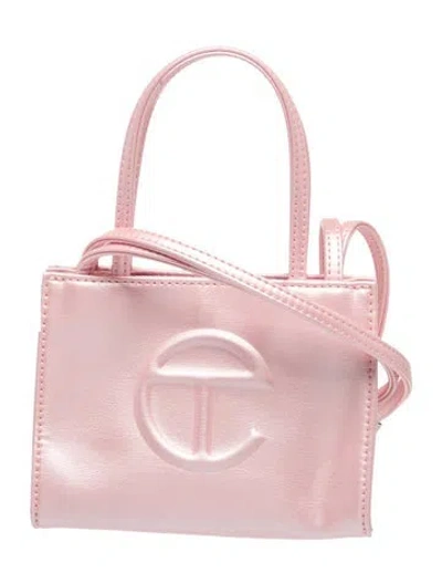 Pre-owned Telfar Vegan Leather Top Handle Bag In Pink