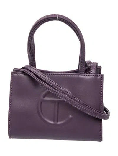 Pre-owned Telfar Vegan Leather Top Handle Bag In Purple