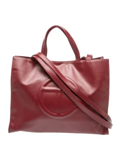 Pre-owned Telfar Vegan Leather Top Handle Bag In Red
