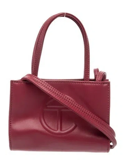 Pre-owned Telfar Vegan Leather Top Handle Bag Small In Burgundy