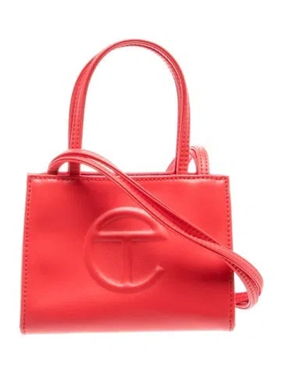 Pre-owned Telfar Vegan Leather Top Handle Bag Small In Burgundy