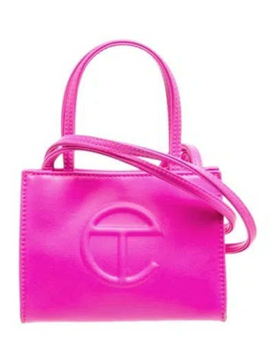Pre-owned Telfar Vegan Leather Top Handle Bag Small In Pink