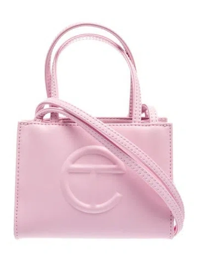 Pre-owned Telfar Vegan Leather Top Handle Bag Small In Pink
