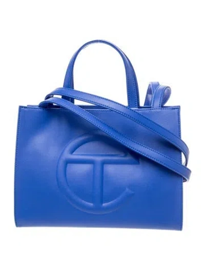Pre-owned Telfar Vegan Leather Top Handle Bag W/ Tags In Blue
