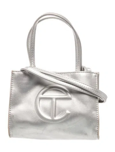 Pre-owned Telfar Vegan Leather Top Handle Bag In White