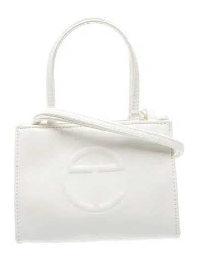 Pre-owned Telfar Vegan Leather Top Handle Bag In White