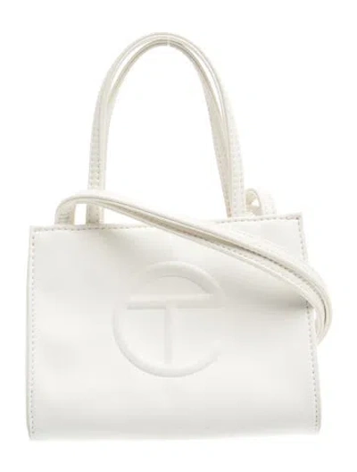 Pre-owned Telfar Vegan Leather Top Handle Bag In White