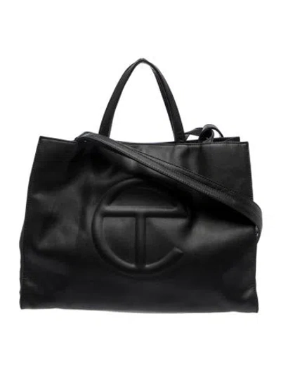 Pre-owned Telfar Vegan Leather Tote In Black