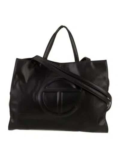 Pre-owned Telfar Vegan Leather Tote In Black