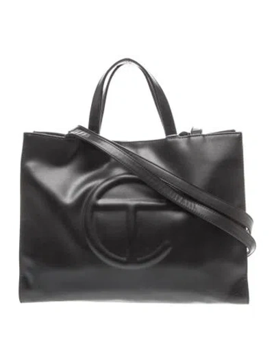 Pre-owned Telfar Vegan Leather Tote In Black