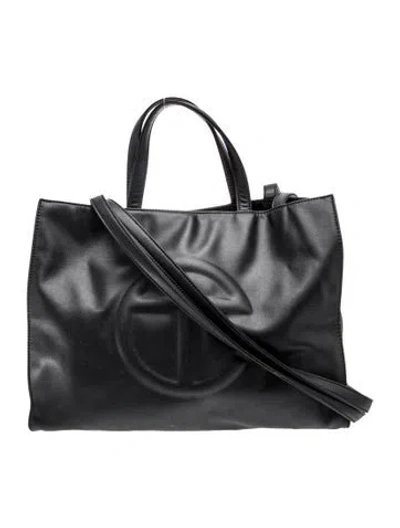 Pre-owned Telfar Vegan Leather Tote In Black