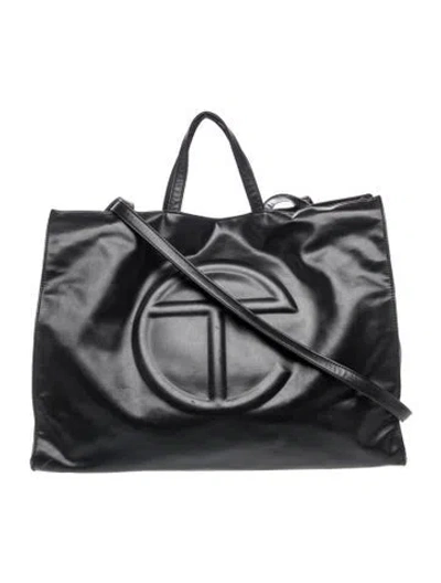 Pre-owned Telfar Vegan Leather Tote In Black