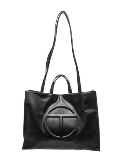 Pre-owned Telfar Vegan Leather Tote In Black