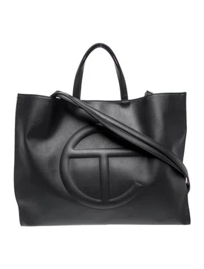 Pre-owned Telfar Vegan Leather Tote In Black