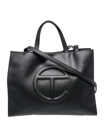 Pre-owned Telfar Vegan Leather Tote In Black