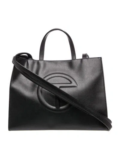 Pre-owned Telfar Vegan Leather Tote In Black