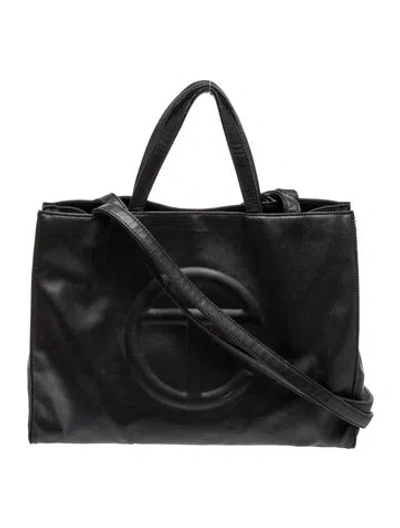 Pre-owned Telfar Vegan Leather Tote In Black