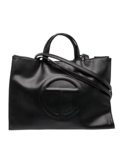 Pre-owned Telfar Vegan Leather Tote In Black